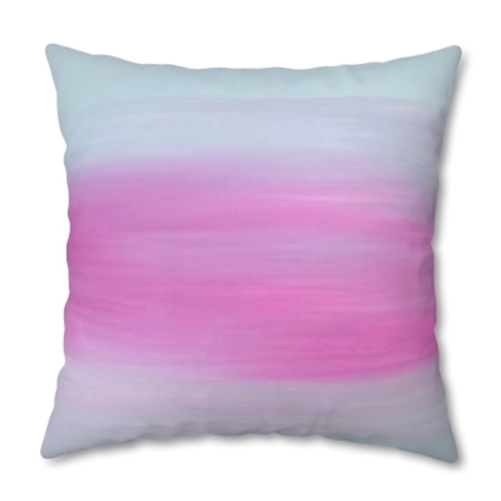 NEW! Pink and White paint stripe Throw Pillow cover - 17x17 concealed zipper